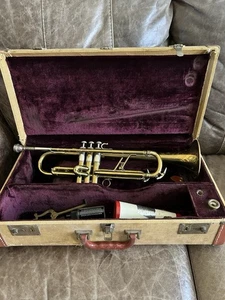 🎺 Vintage Hamilton Supreme USA Trumpet|Complete Student Brass|Case|Accessories - Picture 1 of 12