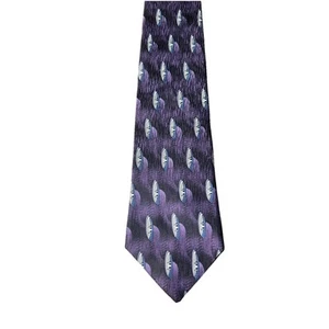 Evan Picone Purple Graphic Tie 100% Silk - Picture 1 of 4