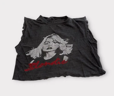 Vintage Blondie T-Shirt Adult XS Black Cropped & Chopped 70s 80s Band Tee - Image 1 of 4