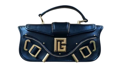 Bandolera Balmain de cuero negro  Foto 1 de 4