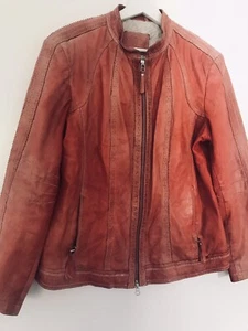 Milestone Lederjacke Damen Gr. 44 Used Look Helles Rot - Bild 1 von 10