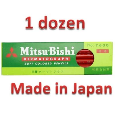 Lápiz de colores Mitsubishi Dermatógrafo aceitoso K7600.15 rojo 1 docena Japón  Foto 1 de 4