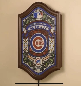 Chicago Cubs beleuchtetes Kunstglasschild neu in Box Bradford Exchange - Bild 1 von 4