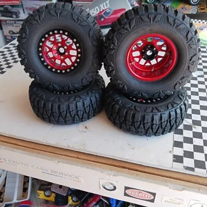 4 X 2,2 Pneumatici/ruote per Crawler, OFF ROAD o Buggy scala 1/10 (Ruote Rosse) - Foto 1 di 7