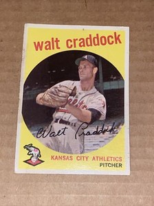 1959 Topps Walt Craddock #281 RC Rookie Card Kansas City Athletics