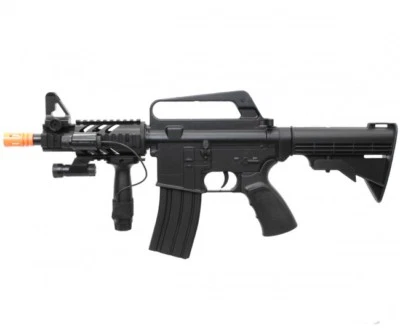 WELLFIRE WELL 230 FPS M16 RIS CQB Spring Airsoft Rifle w/ Laser, Flashlight & Grip M16A5