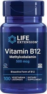 Life Extension Vitamin B12 Methylcobalamin 500mcg - 100 count - Picture 1 of 10