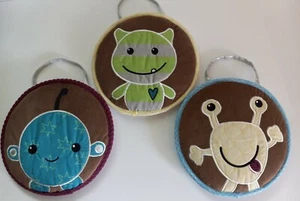 Set Of 3 Adorable Soft Plush Alien Monster Nursery Wall Hangings - Picture 1 of 9