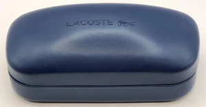 LACOSTE Custodia per occhiali a conchiglia in ecopelle liscia blu scuro - Foto 1 di 8
