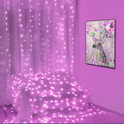 300LED/10ft Curtain Fairy Hanging String Lights Wedding Party Wall Decor Lamp US