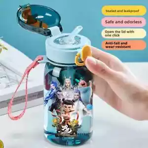 Kawaii Nezha children's summer cup Ao Bing cartoon student portable cup - Picture 1 of 7