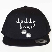 Daddy Bear Snapback Cap - Father's Day Gift - New Dad - Cool - Black Summer Hat