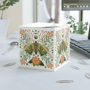 Botanical Butterfly Note Cube - Whimsical Office Decor Gift, Sticky Notes - Picture 1 of 4