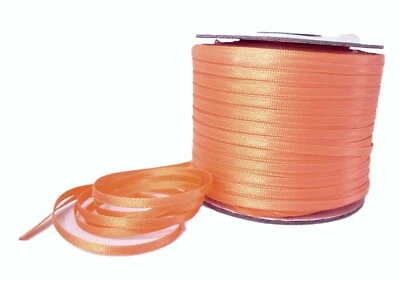 1/8" / 3.5mm (near 4mm) wide 20-300y Pastel Orange Satin Ribbon Double Faced S59 - Image 1 of 4