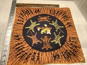 12079🌟Vintage Designer Novelty Handkerchief-Tammis Keefe ANIMAL SKINS Pelts TAG - Picture 1 of 7