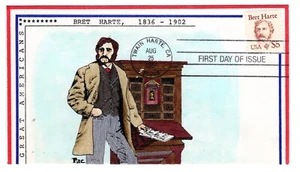 #2196 Bret Harte 1987 FDC - Hand-Colored #7/30 - Picture 1 of 2