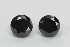 4.00 TCW COPPIA DIAMANTI SCIOLTI NATURALI NERO TAGLIO BRILLANTE COPPIA... - Imagen 1 de 4
