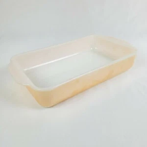 Vintage Fire King Auflaufform Backform 410 Pfirsich Glanz USA 1 1/2 Quart - Bild 1 von 8