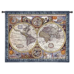 53x67 NUEVO MAPA DEL MUNDO Tapiz de globo colgante de pared - Imagen 1 de 1