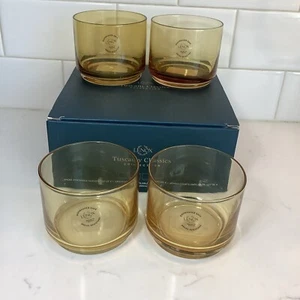 4-Tuscany Classics Amber Short  Stackable  Glasses By Lenox New In Box 9 Oz. - Picture 1 of 10