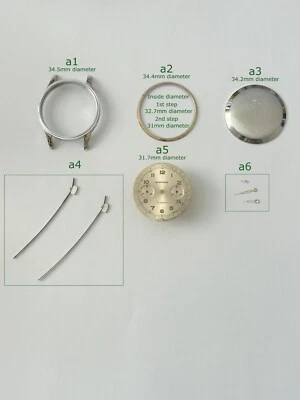 Wakmann Cronógrafo 34,5 mm Piezas Caja Bisel Esfera Mano Sub Segunda Venus 188 Foto 1 de 4