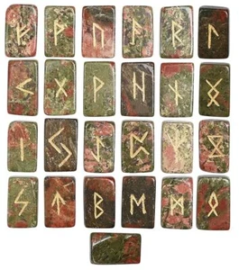 Unakit Würfel Runen Set Kristall Steinset Holunder Reiki Heilung Edelstein 25... - Bild 1 von 3