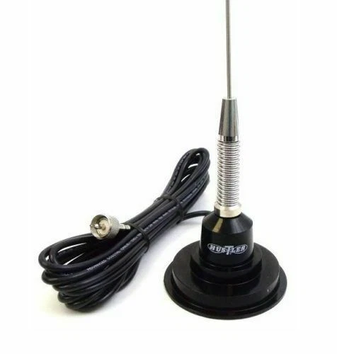 Hustler IC100S 42" Base Load Magnet Mount CB Antenna with Spring - Black