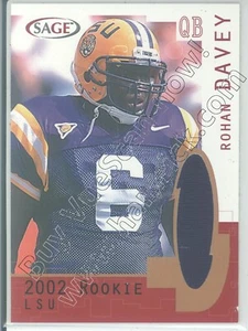rohan davey rookie draft rc jersey patch lsu bengal tigers college 20 card 2002 - Picture 1 of 1