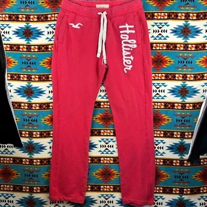 Pantalones deportivos Hollister con cordón logotipo rojo cómodos informales para mujer L - Imagen 1 de 8