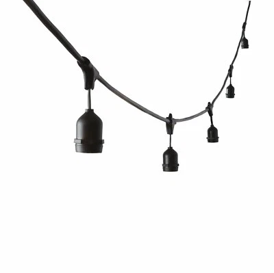 Outdoor Connectable 10 Hanging Sockets Festoon String Light Xmas Party Decor E27 - image 1 of 4