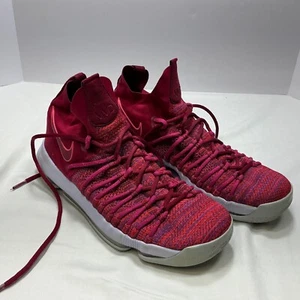 Nike KD 9 Elite MVP Basketball Shoes High Top Red Knit Sneakers 9.5 - Picture 1 of 12