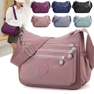 Ladies Shoulder Bag Cross Body Messenger Multi Pocket Nylon Holiday Handbag Tote - Picture 1 of 23