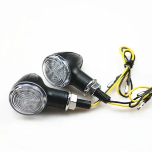 Black Motorcycle LED Turn Signal Light for Sportster Dyna 883 1200 XL FL Custom - Picture 1 of 6