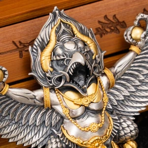 Tibet S925 Silber Vogel Ethno Zakiram Anhänger Edelstahl Retro Amulett - Bild 1 von 12