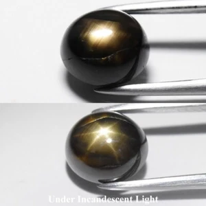 ๐ 3.58ct Oval Cabochon Black 6 Ray Star Sapphire - Unheated, Thailand Gem - Picture 1 of 6