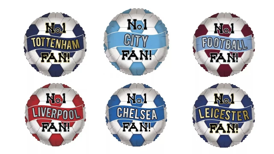 18" HELIUM FOIL BALLOON FOOTBALL TEAM PARTY - VAR COLOURS/DESIGNS - Image 1 of 1