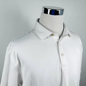 Peter Millar XL Summer Comfort Golf Polo Shirt White Poly Spandex RFC Attorneys - Picture 1 of 5