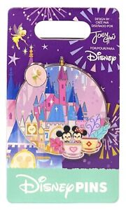 Disney Parks Joey Chou Castle Small World Tea Cups Pin Mickey & Minnie - NEW