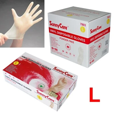 SunnyCare #7803 Powder Free Vinyl Gloves Food Service (Latex Nitrile Free) 🔥 L - Image 1 of 4