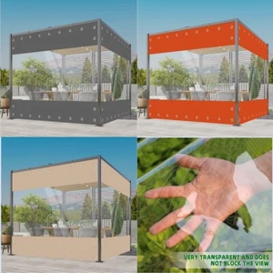 Tende Telo PVC Trasparente Antivento Impermeabile per Gazebo Pergola - Foto 1 di 32
