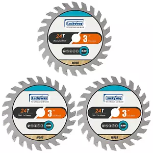 3-Pack 3 Inch 24T with 3/8 Inch Arbor Tct(Tungsten Carbide Tooth) Circular Saw B - Picture 1 of 12