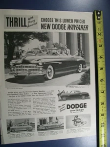 1949 Dodge Wayfarer Cabrio, Berlina, Business Coupé Mid-size-mag auto ad- - Foto 1 di 1