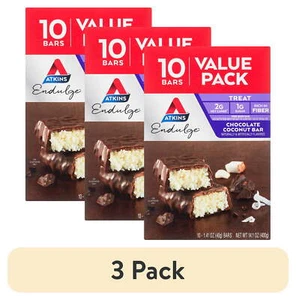 (3Pack) Atkins Endulge Treat Chocolate Coconut Bar Keto Friendly 10Ct (Value Pk) - Picture 1 of 9