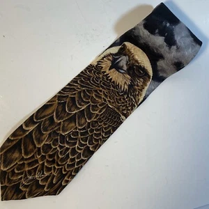 1993 John Dawson, Endangered Species Herren 100% Seide Krawatte, "Gyrfalcon" - Bild 1 von 6