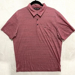 Travis Mathew Polo Golf Shirt Herren rot schwarz digitale Streifen Größe XL - Bild 1 von 10