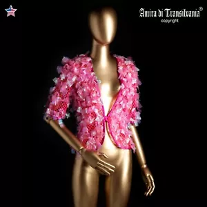 Bolero Giacca Donna Lusso Puffer Marabou Cappotto Ecologico Ecopelliccia Tulle Piuma - Foto 1 di 24
