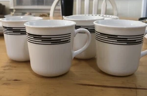 RARE SET OF 4 CORELLE CORNING WARE OPTIC COFFEE CUPS MUGS 3 1/4” - Picture 1 of 4