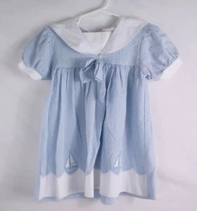 Vestido Jelly N Jam Niña Niño/Bebé Azul Blanco Pin Rayas Talla 12 Meses - Imagen 1 de 6