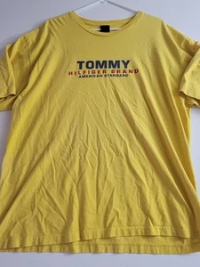 Vintage Tommy Hilfiger Tommy Jeans Shirt 2XL Hilfiger Brand Denim Yellow - Picture 1 of 7