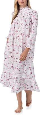 Nwt $78 Eileen West HIGH NECK 100% Cotton Lawn Long Sleeve Ballet Nightgown Sz L - Image 1 of 4